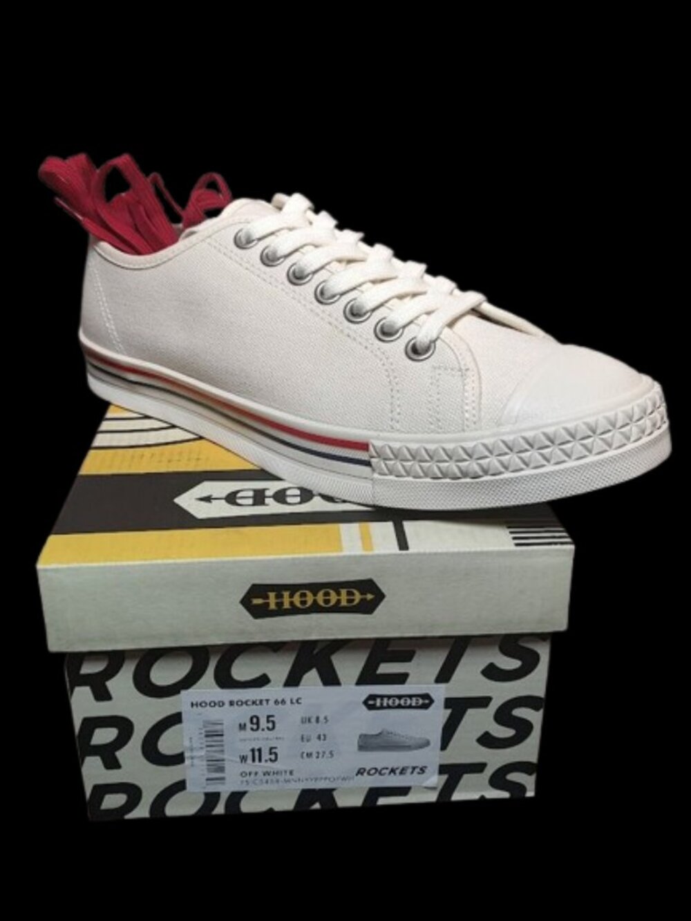 Hood Rocket 66 LC Off White Canvas Sneakers Unisex Men’s 9.5 / Women’s Size 11.5